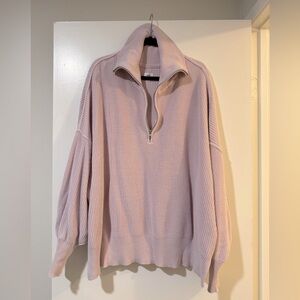 Aerie Light Pink Half-Zip Sweater